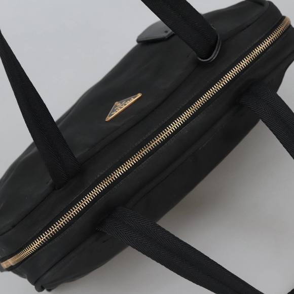 PRADA Hand Bag Nylon Black Gold Auth 101157 - Picture 6 of 16